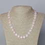 Rose Quartz Natural Stone Heart Necklace, diameter 12x12x5mm+/-, length 45-47cm+