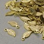 Finding Pendant "Leaf", diameter 14x6mm, hole diameter 1.5mm, gold-tone metal, pack 20g+/- 60pcs+