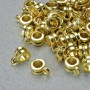 Findings Bail Holder, diameter 6x4mm, hole diameter 1.8mm, 3mm, length 8.5mm, gold-coloured metal, pack 20g+/- 50pcs+