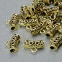 Findings Bail Holder, diameter 14x5mm, hole diameter 1.8mm, 2.5mm, length 9mm, gold-coloured metal, pack 20g+/- 20pcs+