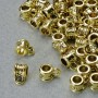 Findings Bail Holder, diameter 5mm, hole diameter 1.8mm, 3.3mm, length 8mm, gold-coloured metal, pack 20g+/- 60pcs+