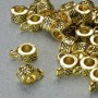 Findings Bail Holder, diameter 6x5mm, hole diameter 1.8mm, 3.7mm, length 10mm, gold-coloured metal, pack 20g+/- 30pcs+