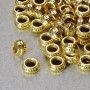 Findings Spacer Bead, diameter 4x7mm+/-, hole diameter 3.6mm, gold-coloured metal, pack 20g+/- 40pcs+