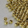 Findings Spacer Beads, diameter 4mm+/-, hole diameter 1.4mm, gold-coloured metal, pack 20g+/- 110pcs+