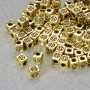 Findings Spacer Bead, diameter 4x3mm+/-, hole diameter 1.8mm, gold-coloured metal, pack 20g+/- 120pcs+