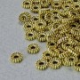 Findings Spacer Bead, diameter 2x6mm+/-, hole diameter 1.8mm, gold-coloured metal, pack 20g+/- 116pcs+