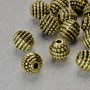 Findings Spacer Bead, diameter 8x8mm+/-, hole diameter 1.9mm, gold-coloured metal, pack 20g+/- 16pcs+