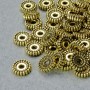 Findings Spacer Bead, diameter 2x7mm+/-, hole diameter 1.8mm, gold-coloured metal, pack 36pcs+