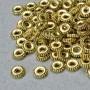 Findings Spacer Bead, diameter 1.5x6mm+/-, hole 6mm, gold-coloured metal, pack 20g+/- 105pcs+