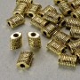 Findings Spacer Bead, diameter 9x7x4mm+/-, hole diameter 2.5mm, gold-coloured metal, pack 20g+/- 25pcs+