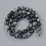 Beads Snowflake Obsidian Apache Tears Natural Stone Faceted Round, Diameter 8mm+-, Length 38cm+- on Thread
