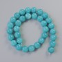 Beads Aquamarine Natural Stone Smooth Round, Diameter 12mm+-, Length 38cm+- on Fishing Line