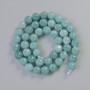 Beads Aquamarine Natural Stone Smooth Round, Diameter 10mm+-, Length 38cm+- on Thread