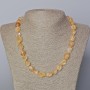 Citrine Necklace natural stone tumbled, diameter 10x13mm+/-, length 45-50cm+