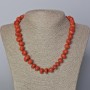Red Jasper Necklace natural stone tumbled, diameter 12x10mm+/-, length 45-48cm+