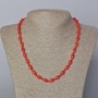Coral Necklace natural grains, diameter 6x11mm+/-, length 45-49cm+