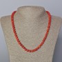Coral Necklace natural smooth rondelle, diameter 7x5mm+/-, length 45-49cm+