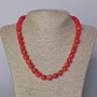 Coral Necklace natural tumbled stone, diameter 9x10mm+/-, length 45-50cm+