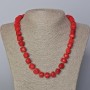 Coral Necklace natural tumbled stone, diameter 11x10mm+/-, length 45-50cm+