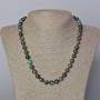 Chrysocolla Necklace, natural stone smooth round bead, diameter 8.5mm+/-, length 45-48cm+