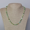 Chrysocolla Necklace, natural stone smooth bead, diameter 6.5mm+-, length 45-49cm+