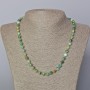 Chrysocolla Necklace, natural stone smooth bead, diameter 6.5mm+-, length 45-49cm+