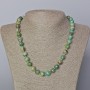 Chrysocolla Necklace, natural stone smooth bead, diameter 10mm+-, length 45-49cm+