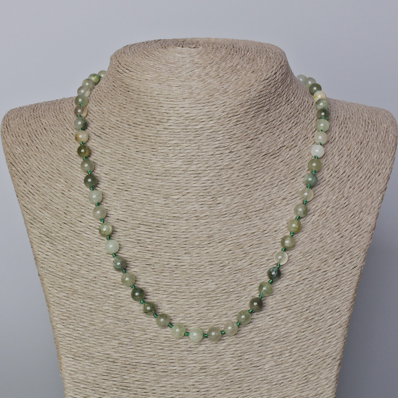 Rutilated Phantom Quartz Necklace, natural stone smooth bead, diameter 6.5mm+-, length 45-50cm+