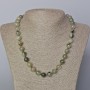 Necklace of Phantom Quartz with Rutile natural stone smooth bead, diameter 10mm+-, length 45-50cm+