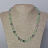 Necklace Fluorite Natural Stone Smooth Round Beads, diameter 8.5mm+-, length 45-50cm+