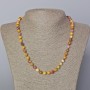 Necklace Mookaite Jasper Natural Stone Smooth Round Beads, diameter 6.5mm+-, length 45-49cm+