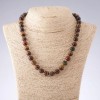 Tiger's Eye, Bull's Eye and Hawk's Eye Smooth Ball Necklace, diameter 10mm, length 45-48cm+