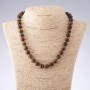 Tiger's Eye, Bull's Eye and Hawk's Eye Smooth Ball Necklace, diameter 10mm, length 45-48cm+