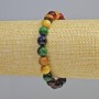 Cat's Eye Bracelet assorted, natural stone smooth round beads, diameter 8.5mm+- (stretch), length 18cm+