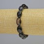Black Agate Bracelet, natural stone oval, diameter 10x14mm+- (stretch), length 18cm+
