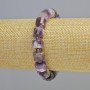 Amethyst Bracelet, natural stone faceted rondelle, diameter 10.5x7mm+- (stretch), length 18cm+- with seed beads