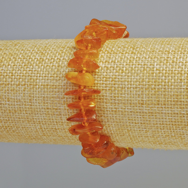 Amber Bracelet, tumbled beads, diameter 12x3mm+- (stretch), length 18cm+- with seed beads
