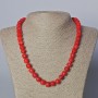 Natural Coral Necklace, smooth rondelle beads, diameter 10x8mm+-, length 45-50cm+