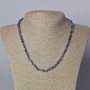 Iolite Natural Stone Necklace, Faceted Cube, diameter 4-5mm+-, length 45-49cm+