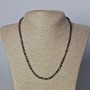 Garnet Natural Stone Necklace, Faceted Cube, diameter 4mm+-, length 45-49cm+