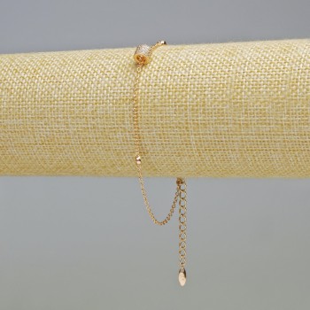 Bracelet Xuping 18K Gold Plated with White Crystals, thickness 1.8 mm, 6 mm+-, length 19–24 cm+