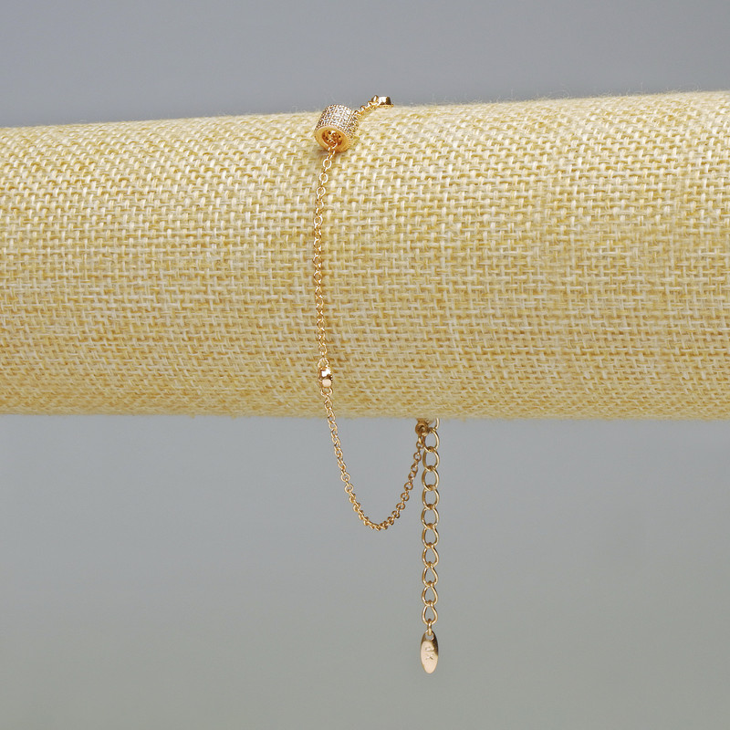 Bracelet Xuping 18K Gold Plated with White Crystals, thickness 1.8 mm, 6 mm+-, length 19–24 cm+