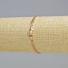 Xuping Gold Plated 18K Bracelet with White Crystals, 3.8 mm thick, 8 mm +/-, length 16 cm