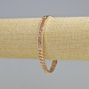 Xuping Gold Plated 18K Bracelet with White Crystals, 6mm thickness, 7mm±, length 19cm±