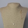 White Crystal Pendant, diameter 6mm+/- on Fishing Line with Xuping 18K Gold Plated Clasp, thickness 0.8mm, length 45-50cm+
