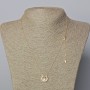 Xuping Chain 18K Gold Plated, thickness 1mm with White Rhinestone & Bead Pendant, diameter 12x13mm+/-, length 46-51cm+