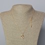 Xuping Chain 18K Gold Plated, thickness 1mm with "Swan" Pendant with White Rhinestones, diameter 20x12mm+/-, length 42-45cm+