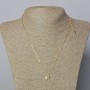 Xuping Chain 18K Gold Plated, thickness 1mm with "Moon" Pendant with White Crystal, diameter 10x9mm+/-, length 46-51cm+