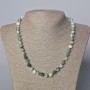 Moss Agate Necklace, natural stone, faceted bead, diameter 7.5mm+-, length 45-50cm+
