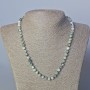 Moss Agate Necklace, natural stone, smooth bead, diameter 6mm+-, length 45-49cm+